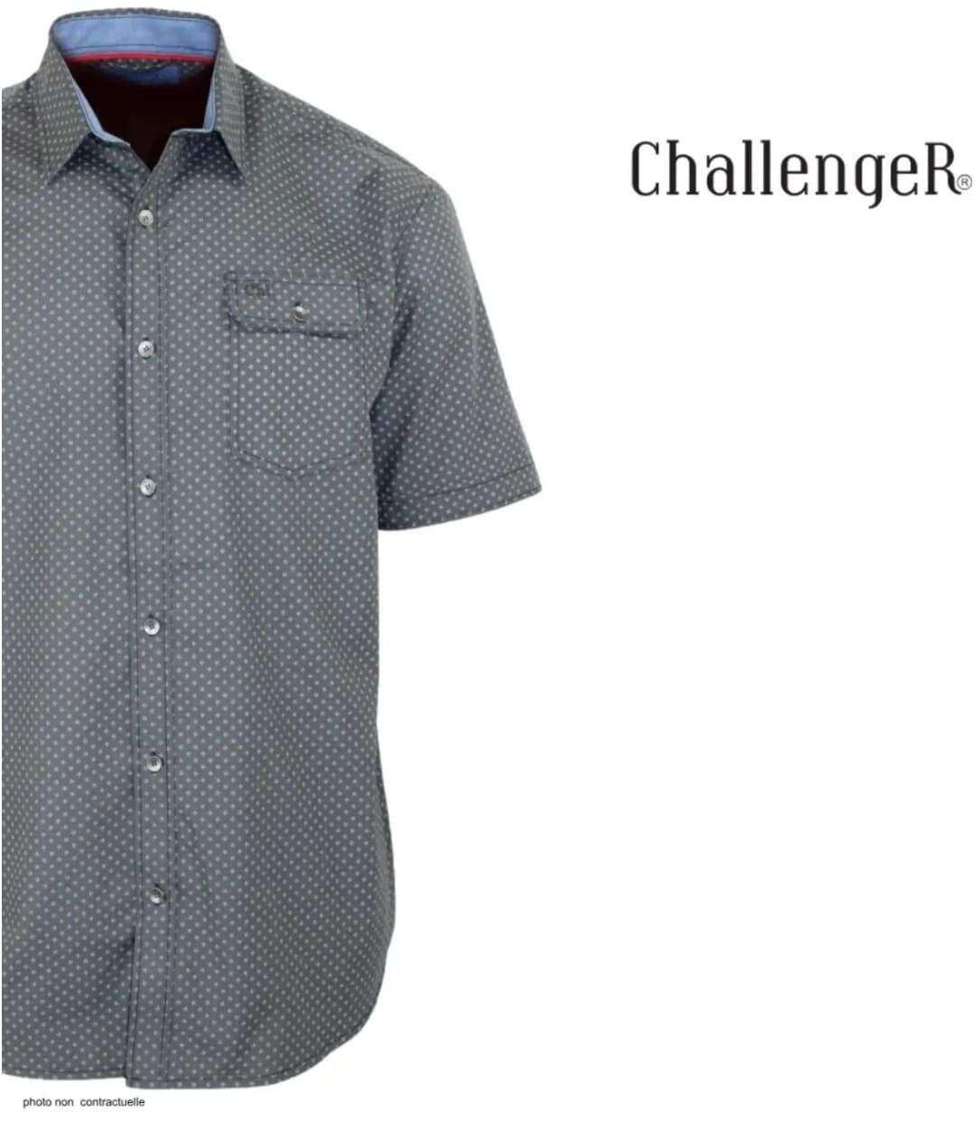 CHALLENGER CH4023 Chemisettes manches courtes : le confort du pur coton imprimé pour l'été-4