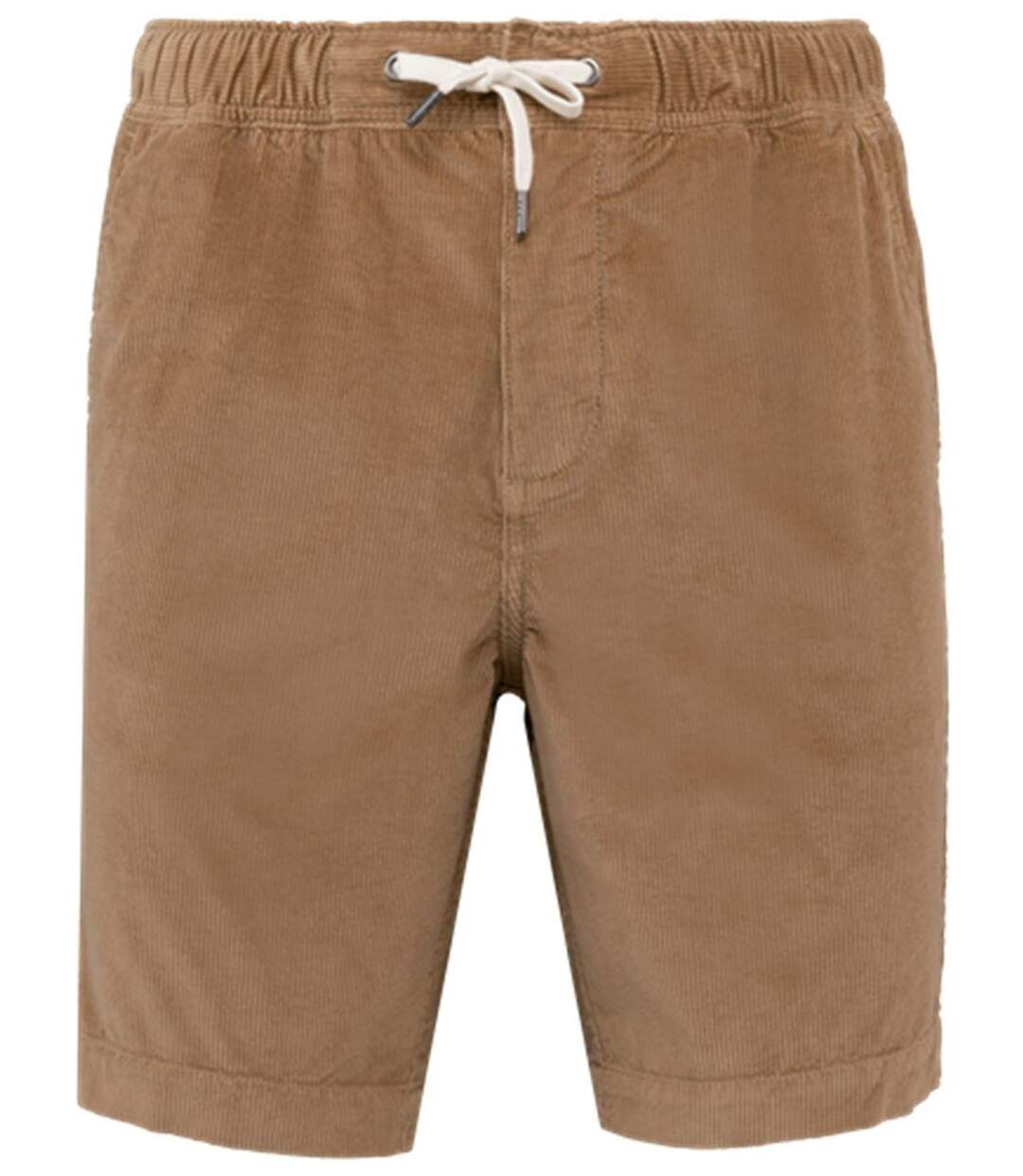 Short en velours côtelé - Homme - PATS742 - beige camel foncé-2
