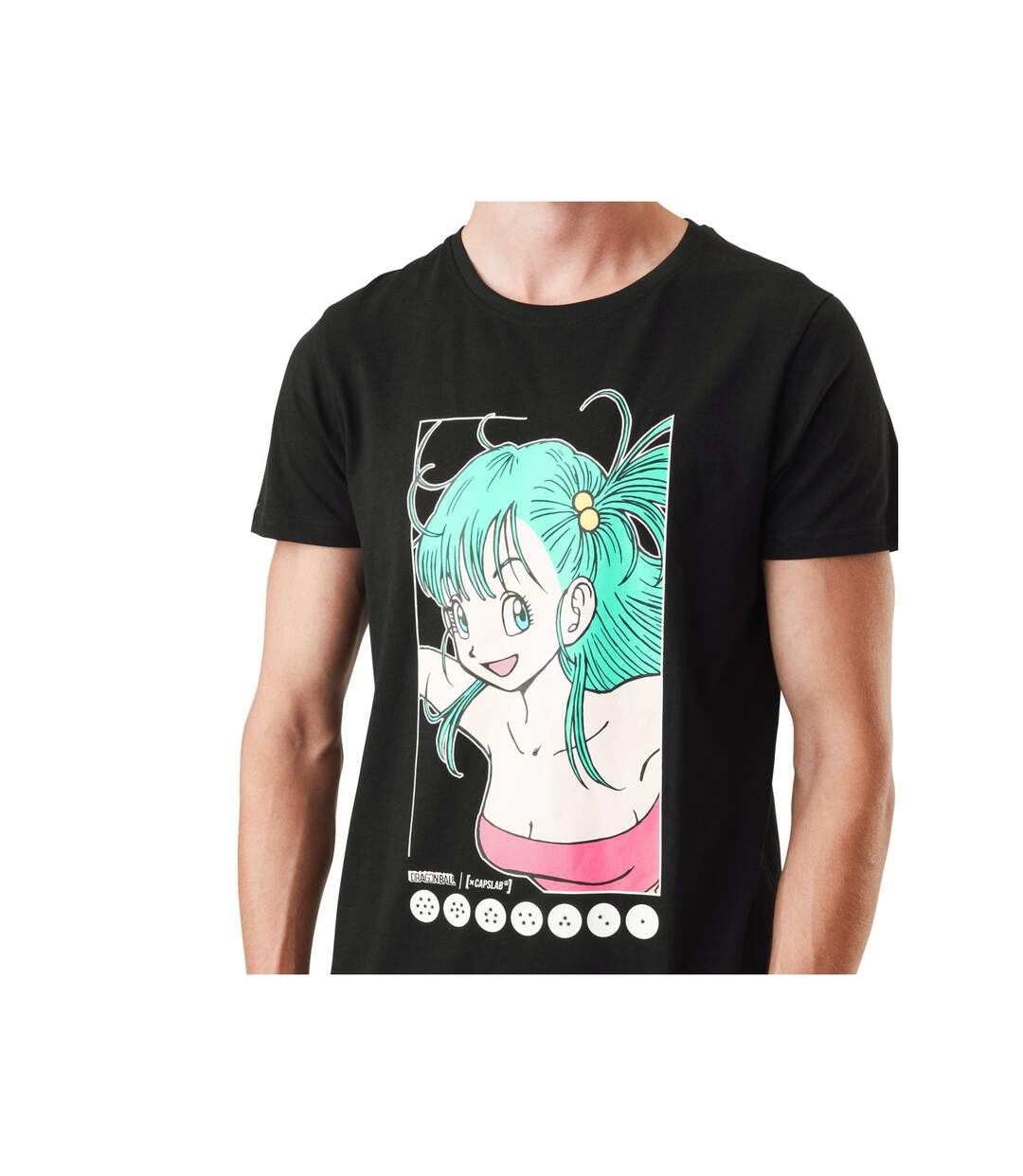 T-shirt homme en coton col rond Dragon Ball Bulma Capslab-2