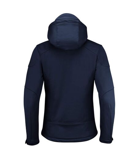 Womens/ladies Skeleton Soft Shell Jacket Dark Navy Printer