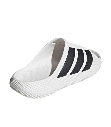 Mens Adilette Shower Rubber Sliders White Black Adidas