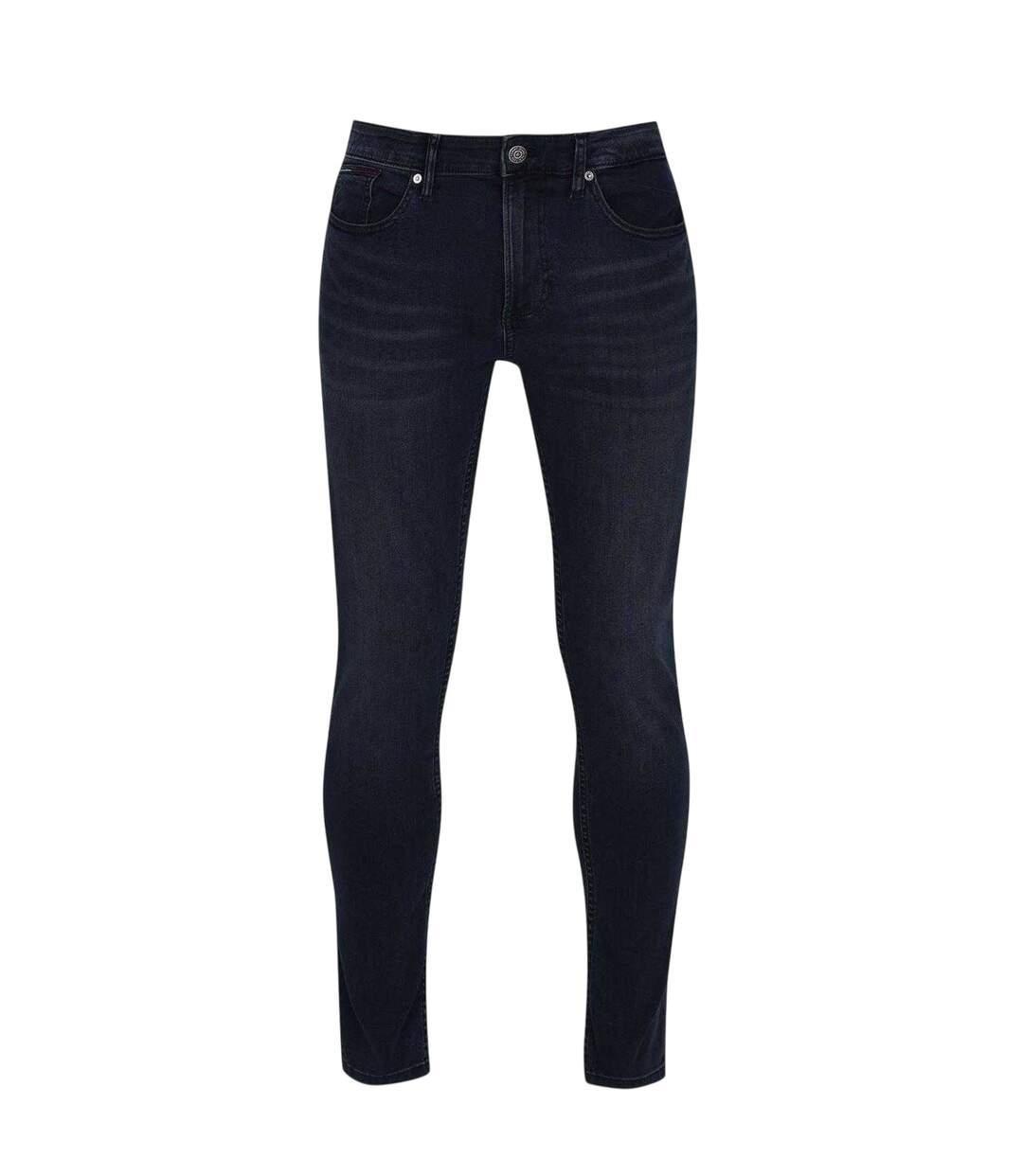 Mens Austin Tapered Leg Slim Jeans Black Tommy Jeans-1