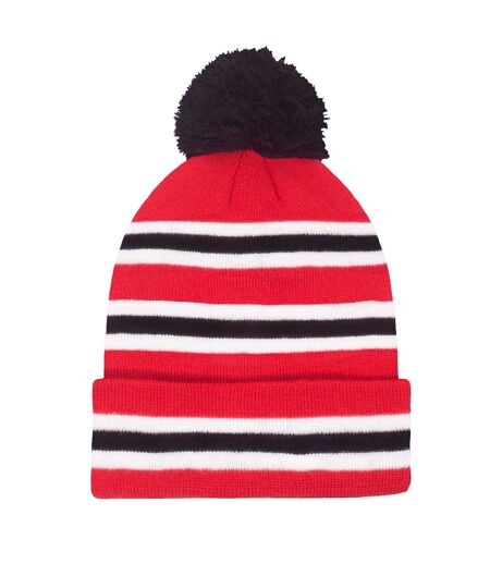 Unisex Adult Sheffield Bobble Hat Red White Black Fan Originals