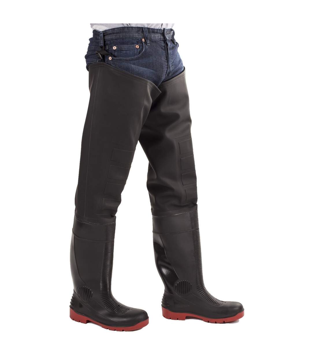 Safety rhone waterproof thigh waders black/red Amblers-2