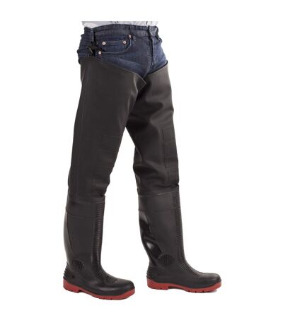 Safety rhone waterproof thigh waders black/red Amblers