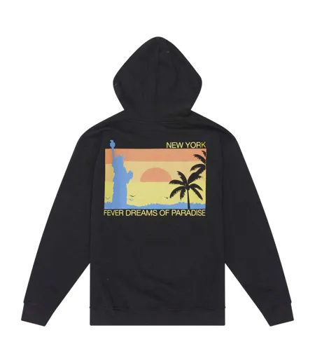 Unisex Adult Fewer Dreams Graphic Print Hoodie Black Rose London