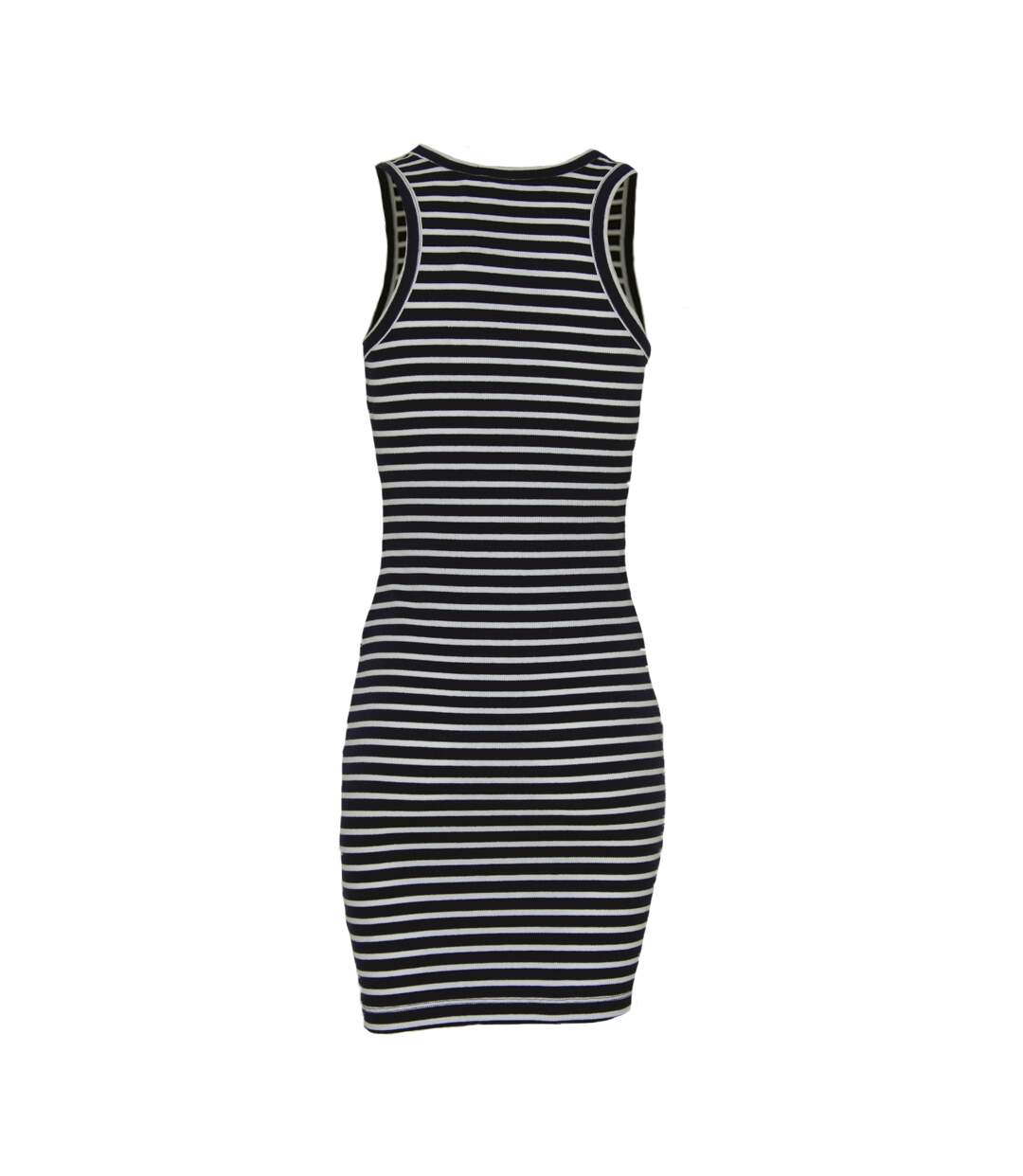 Womens/ladies sleeveless striped mini dress black Brave Soul-2