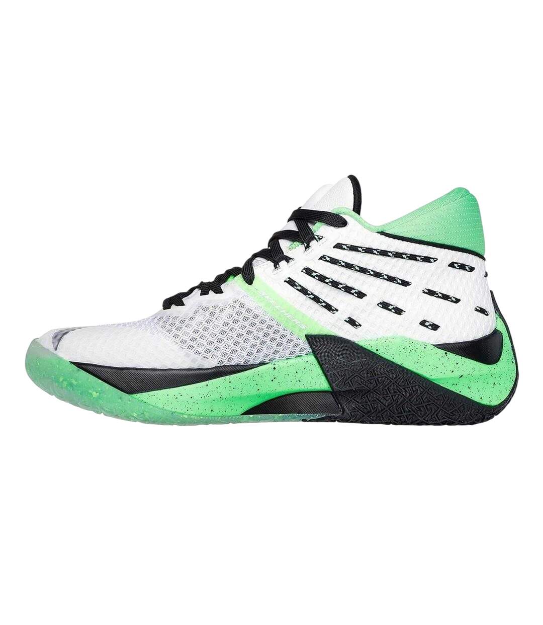 Mens Mesh Basketball Shoes Green White Skechers-2