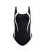 Maillot De Bain 1 Pièce Motif/style À Panneaux Femme Anthracite Blanc Speedo-2