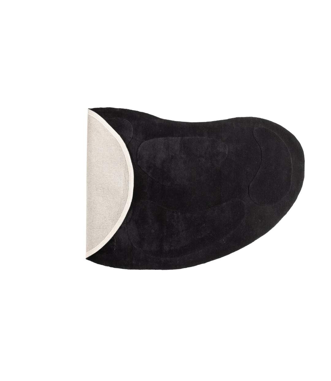 Tapis Déco Ovale en Laine Enard 175x290cm Noir-2