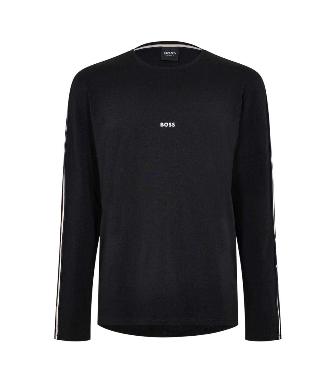 T-shirt Manches Longues Motif/style À Rayures Unique Homme Noir Boss-1