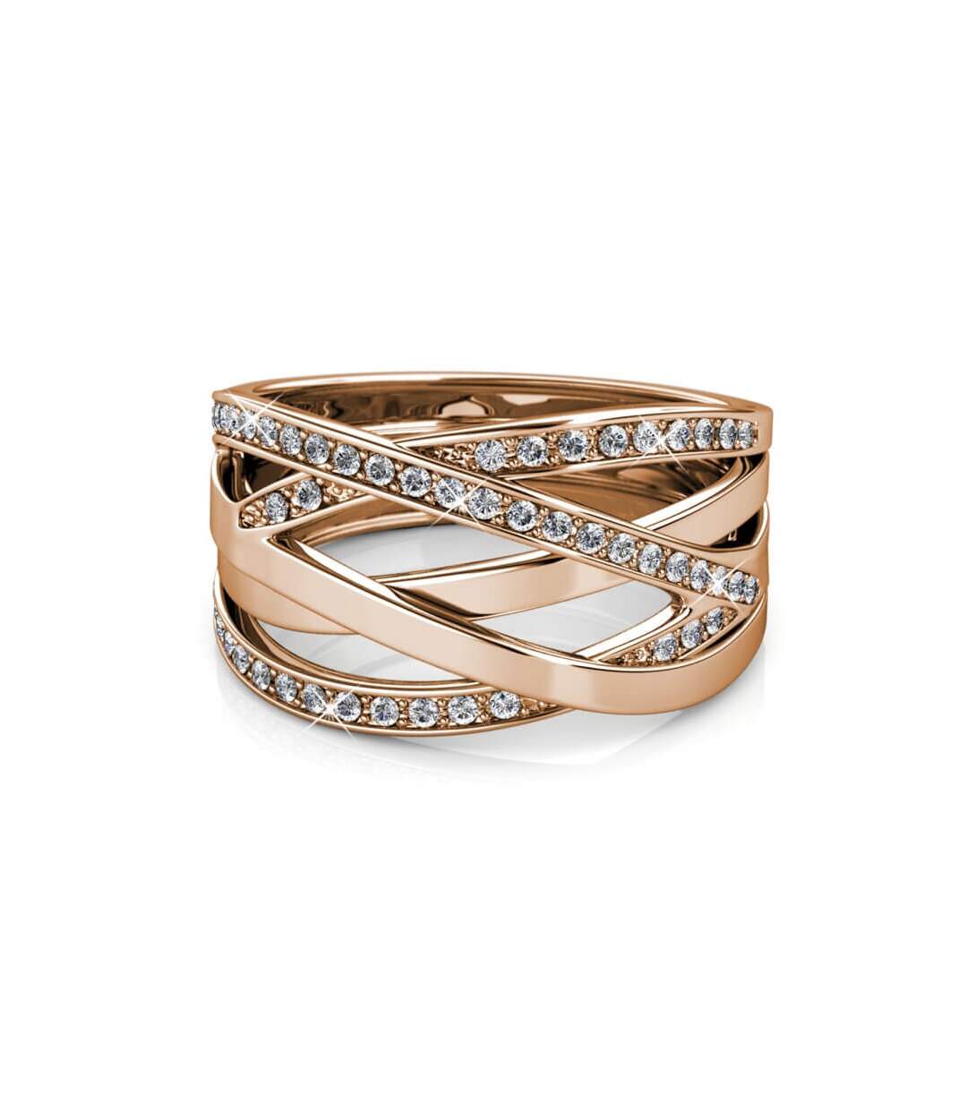 Bague Criss Cross, Cristal d'Autriche-4