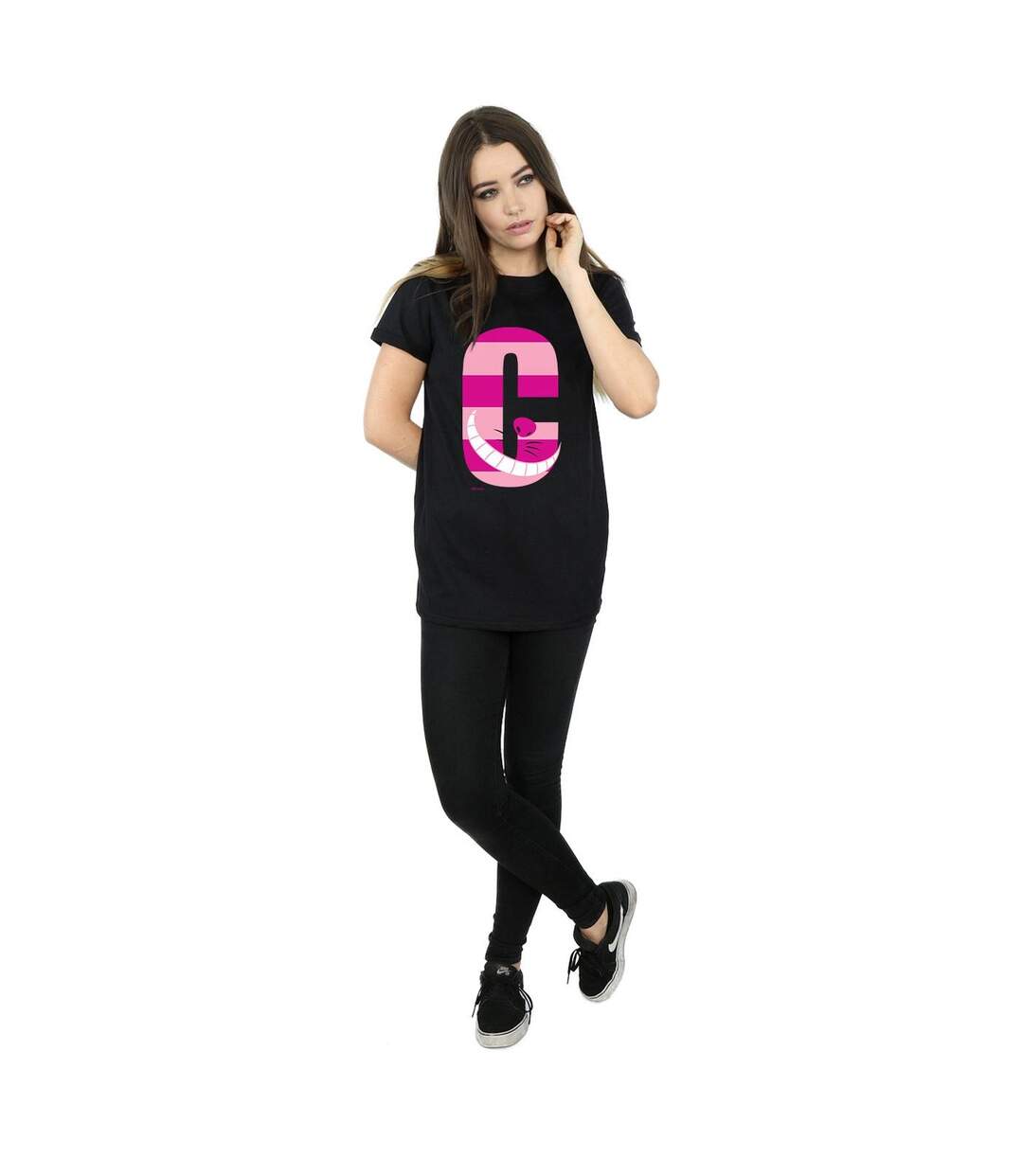 Disney Womens/Ladies Alphabet A Is For Alice Cotton Boyfriend T-Shirt (Noir) - UTBI8626-4