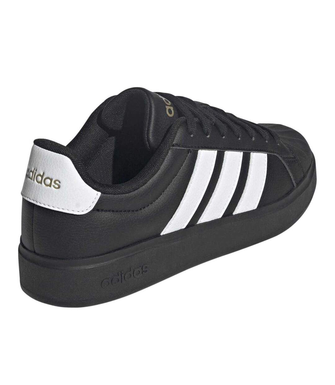 Womens/ladies Grand Court Stripes Trainers Black White Adidas-2