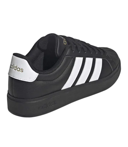 Womens/ladies Grand Court Stripes Trainers Black White Adidas