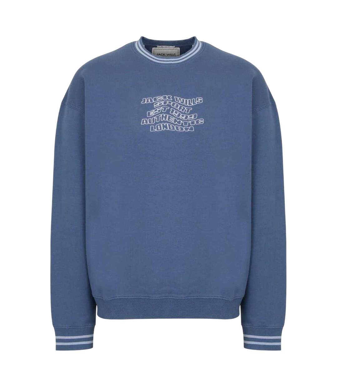 Mens Graphic Print Drop Shoulder Relaxed Fit Sweatshirt Steel Blue Jack Wills-1