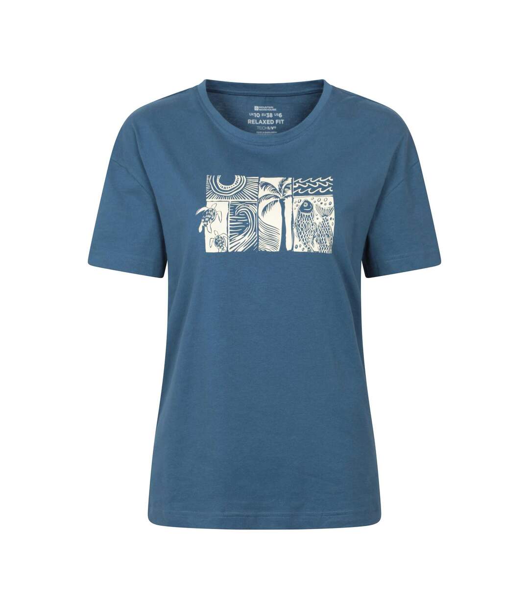 Womens/ladies Sea Relaxed Fit T-shirt Navy Mountain Warehouse-1