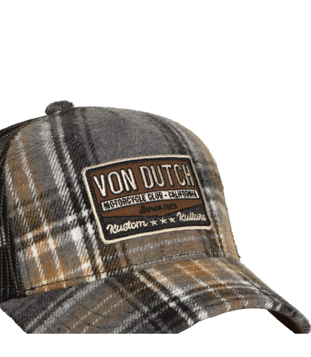 Casquette baseball avec filet adulte en flannelle à carreaux Car Vondutch-4