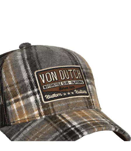 Casquette baseball avec filet adulte en flannelle à carreaux Car Vondutch