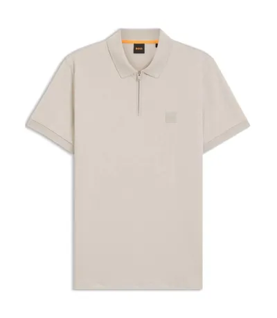 Mens Regular Short-sleeved Polo Shirt Grey Boss