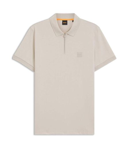 Mens Regular Short-sleeved Polo Shirt Grey Boss