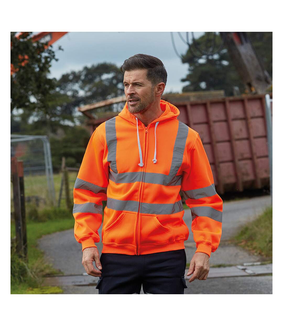 Hi visibility veste réfléchissante à capuche homme orange Yoko Yoko