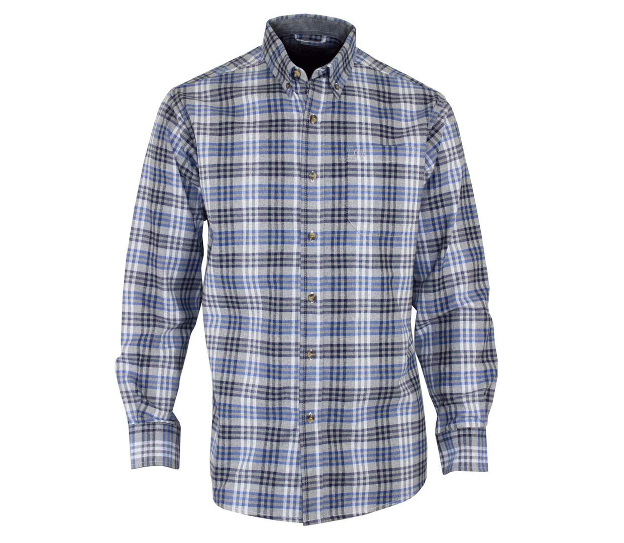 Chemise à carreaux Homme en Flanelle de Coton CH2003A Bleu/Gris (Challenger)-2