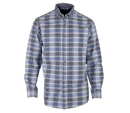 Chemise à carreaux Homme en Flanelle de Coton CH2003A Bleu/Gris (Challenger)