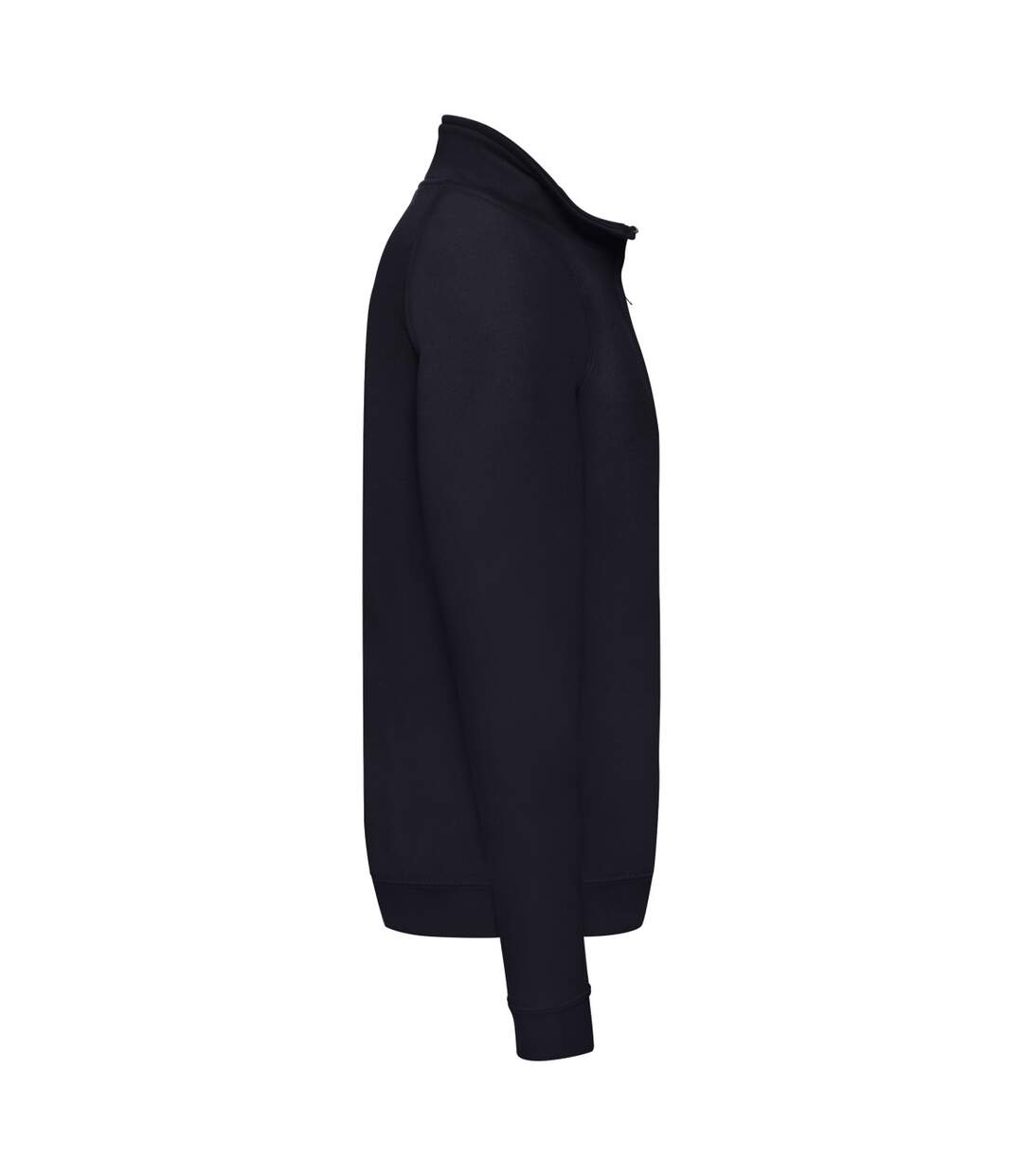 Mens Zip Neck Sweatshirt Top Deep Navy Fruit Of The Loom-3