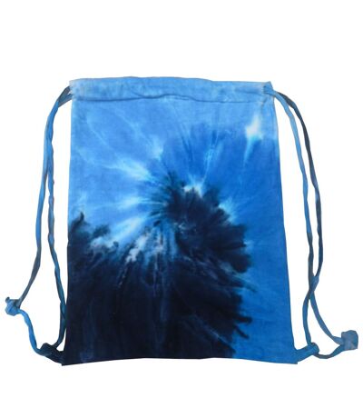 Colortone Tie Dye Sports Drawstring Tote Bag (Blue Ocean) (One Size) - UTRW2636