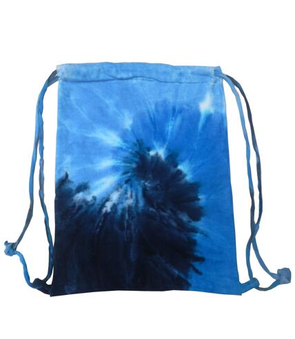 Colortone Tie Dye Sports Drawstring Tote Bag (Blue Ocean) (One Size) - UTRW2636