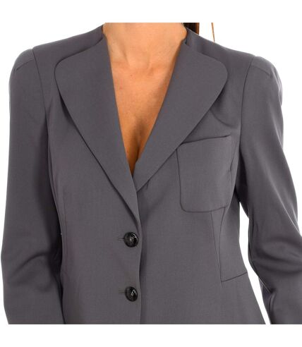 Women's buttoned blazer with lapel collar S2G07TS2001