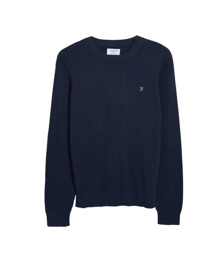 Pull Motif/style Uni Rainhill Homme Vrai Bleu Marine Farah