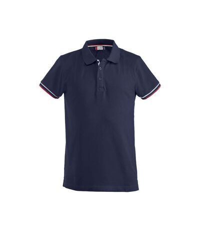 Mens newton stripe detail polo shirt dark navy Clique