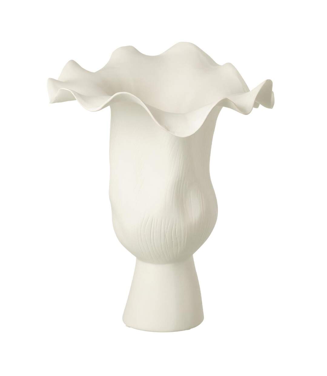 Vase Irrégulier en Céramique Helix 43cm Blanc-1