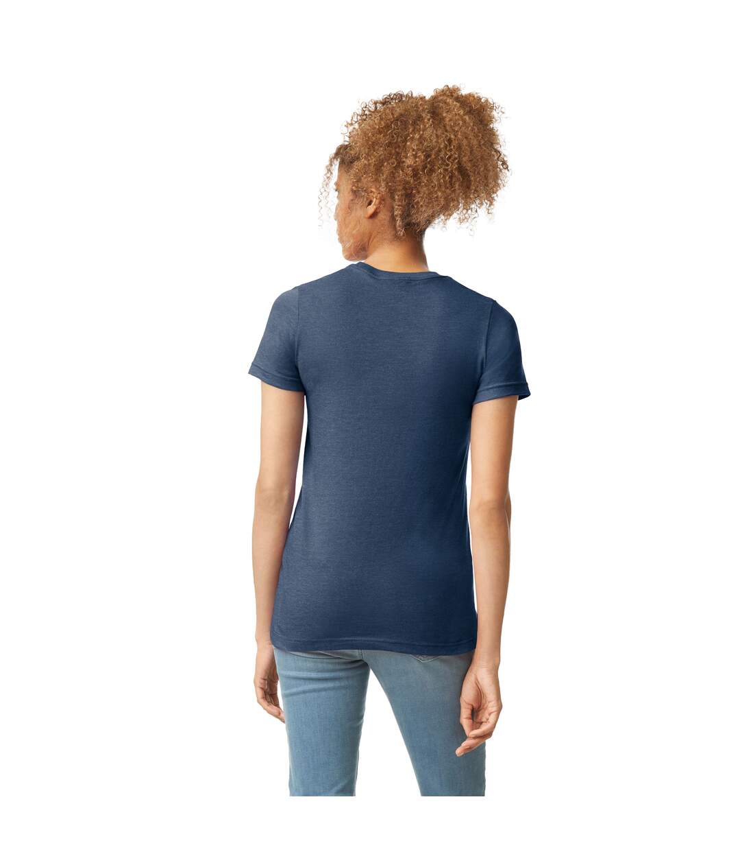 T-shirt femme bleu marine Gildan