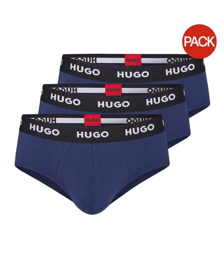 Pack Of 3  Mens Flat Locked Seams Briefs  Navy Hugo