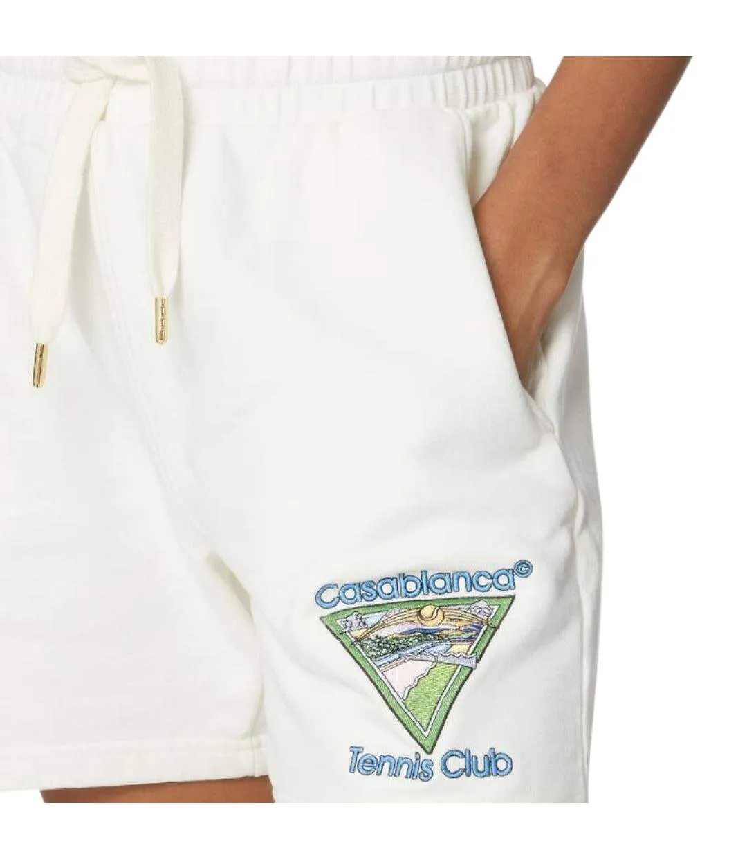 Mens Tennis Club Icon Embroidered Tennis Shorts Off White Casablanca-4