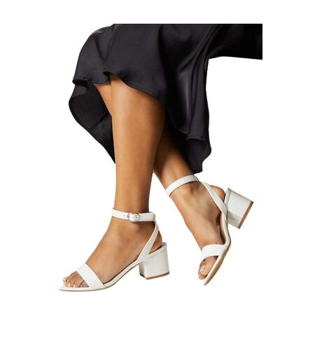 Womens/ladies Tommi Barely There Medium Block Heel Sandals White Dorothy Perkins
