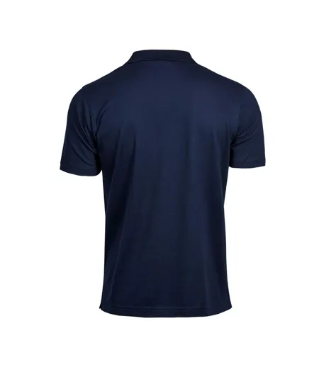 Mens Luxury Stretch V Neck Polo Shirt Navy Tee Jays