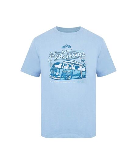 Mens Graphic Print Short-sleeved T-shirt Blue Hot Tuna