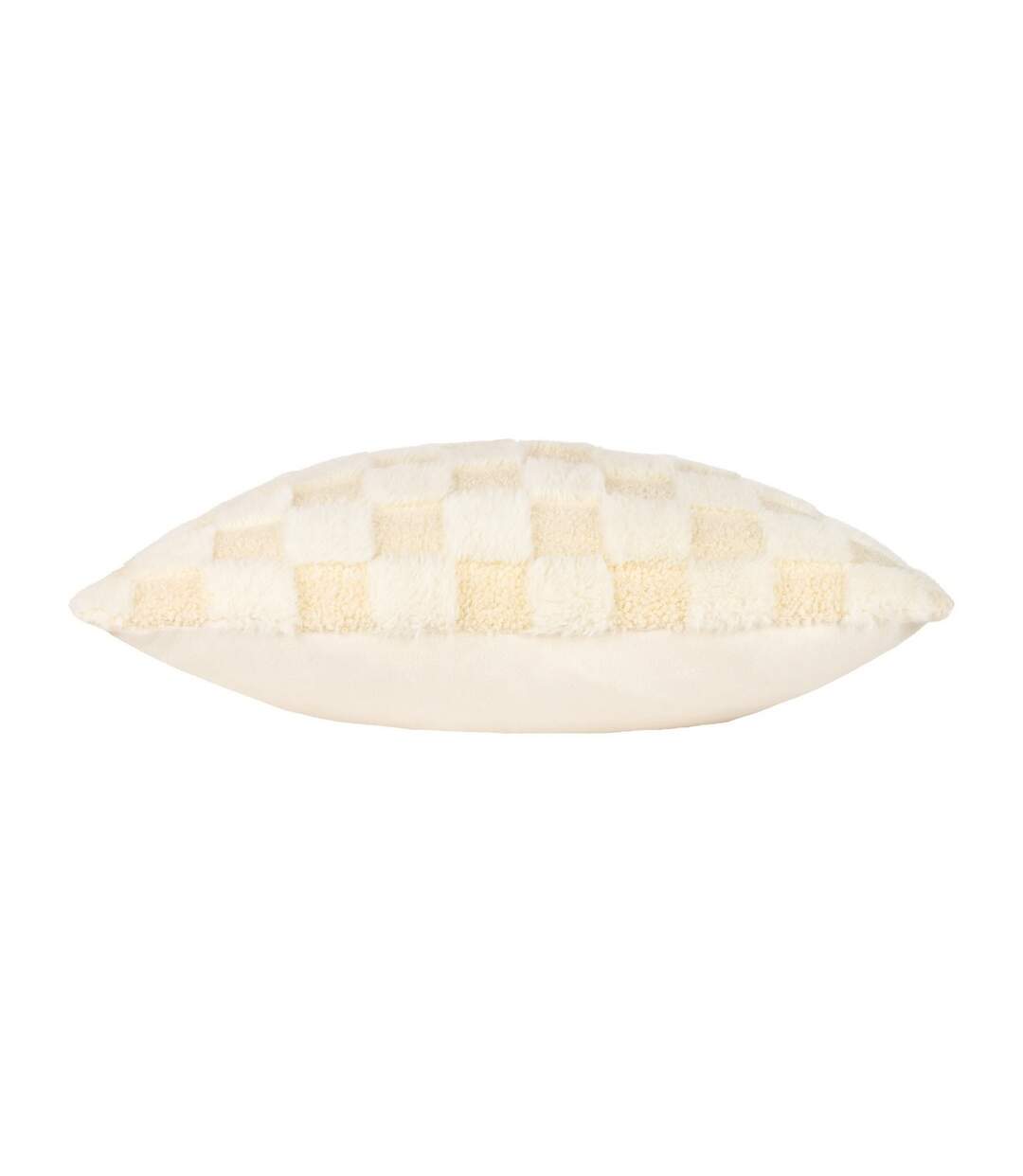 Check it fleece cushion cover 45cm x 45cm dreamy cream Heya Home-4