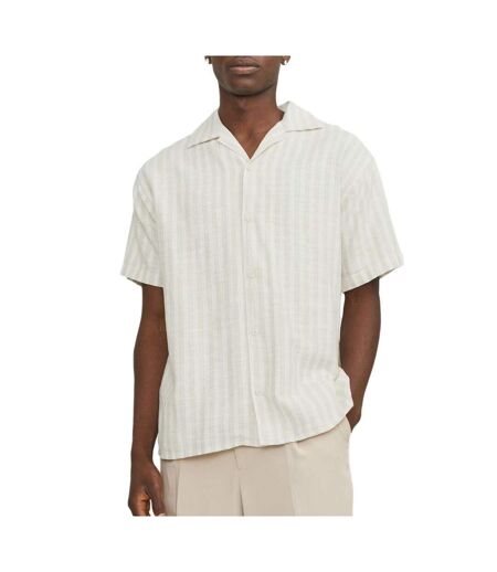 Chemise rayure écru/beige homme jack & jones stripe resort