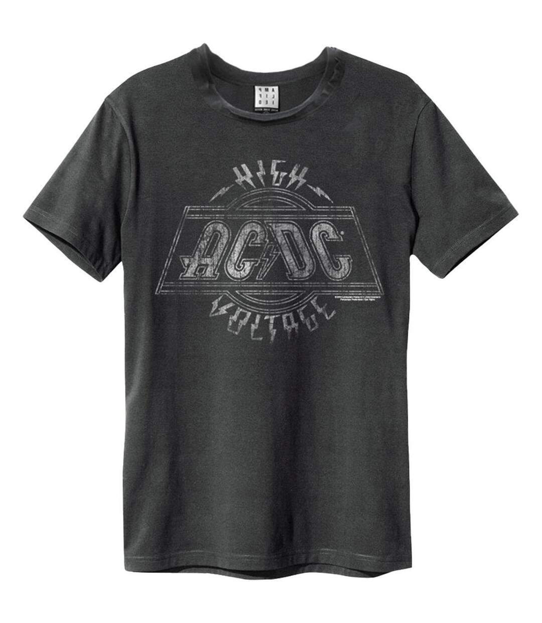 Unisex Adult High Voltage 1975 Australia Ac/dc T-shirt Charcoal Amplified-1