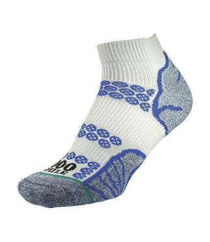 1000 Mile Mens Lite Recycled Ankle Socks (Silver/Royal Blue)