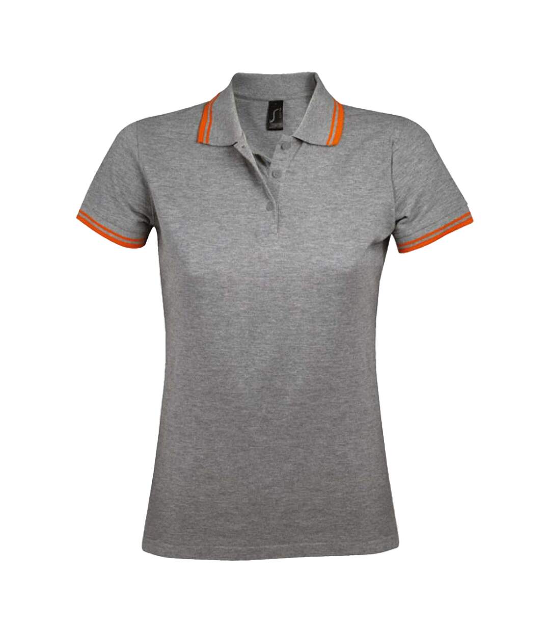 Polo Pasadena Femme Gris Chiné Orange SOLS-1