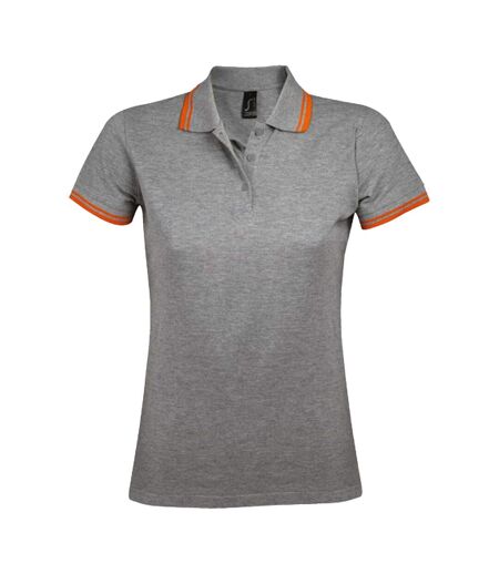 Polo Pasadena Femme Gris Chiné Orange SOLS