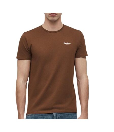 T-Shirt marron homme pepe jeans originalss