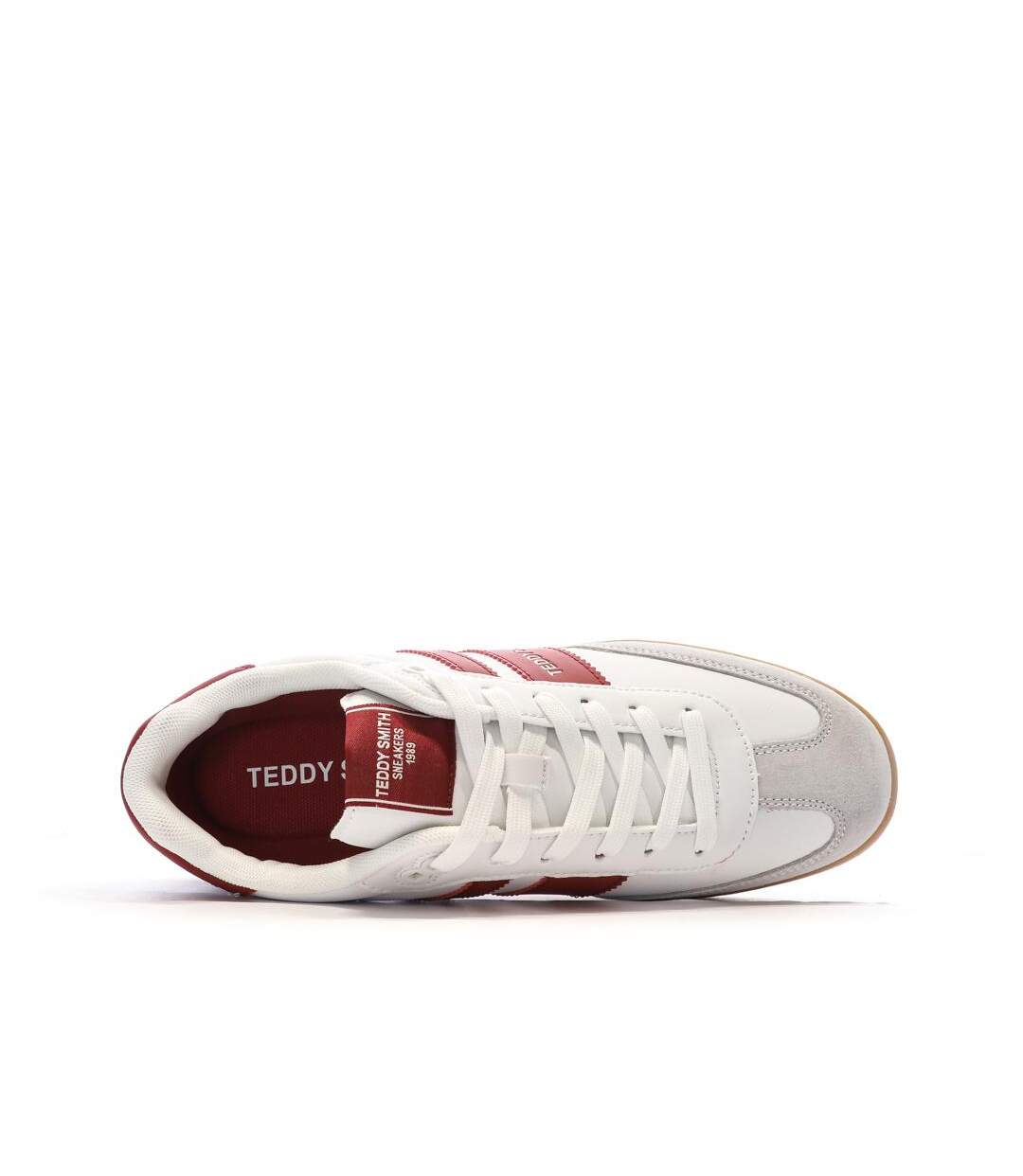 Baskets blanches/bordeaux homme teddy smith 120098-4