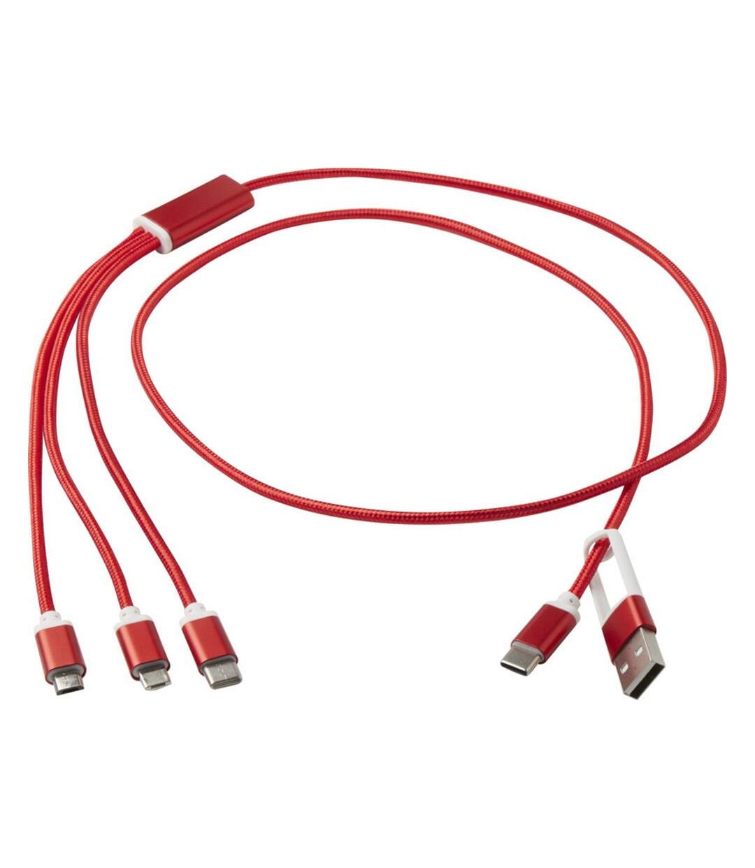 Versatile 5 in 1 recycled aluminium charging cable one size red Generic